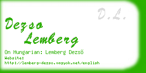 dezso lemberg business card